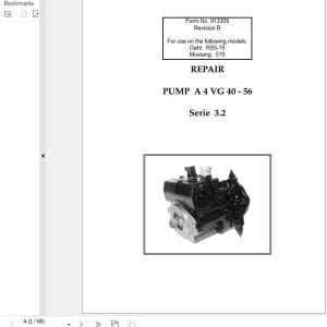 Rexroth Drive Pump A 4 VG 40-56 Series 3.2 Service Manual 913309-b