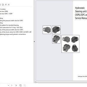 Sauer-Danfoss Hydrostatic Steering Unit OSPB OSPC OSPF Service Manual 918357