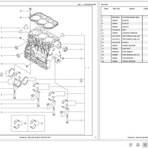 Yanmar 3TNV74F-SPBV Engine Parts Manual 50940298
