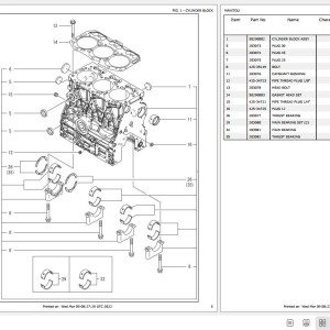 Yanmar 3TNV80F-SXNBV Engine Parts Manual 50940242