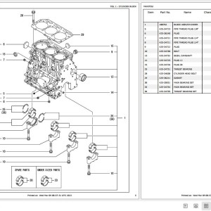 Yanmar 3TNV88F-ESBV Engine Parts Manual 50940138