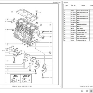 Yanmar 4TNV84T-ZKTBL Engine Parts Manual 917324