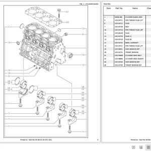 Yanmar 4TNV88-BXBV Engine Parts Manual 50940086