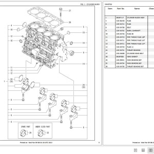 Yanmar 4TNV88C-KMS 4TNV88C-KMSV Engine Parts Manual 50940248