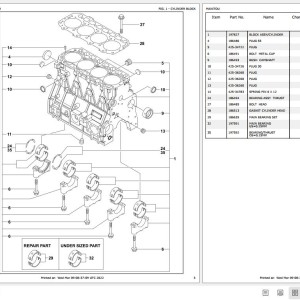 Yanmar 4TNV98-ZWBV1 Engine Parts Manual 50940083
