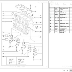 Yanmar 4TNV98-ZWBV2 Engine Parts Manual 50940213
