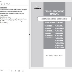 Yanmar Engines 3TNV82A to 4TNV106T Troubleshooting Manual 50950006