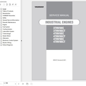 Yanmar TNV Tier 4 Engines Service Manual 50950137B