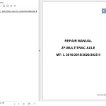 ZF Multitrac Axle MT-L3010II to MT-L3025II Service Manual 50940485