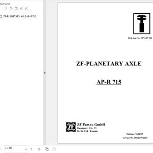 ZF Planetary Axle AP-R715 Service Manual 918363