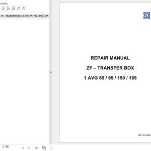 ZF Transfer Box 1AVG65 to 1AVG185 Service Manual 50940523