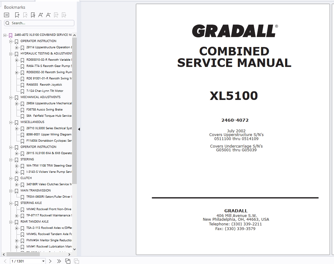 Gradall Industries 11 GB PDF Service Operator Technical Parts Manual 2026 (4)