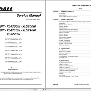 Gradall XL5200III Operators Parts Service Manual PDF