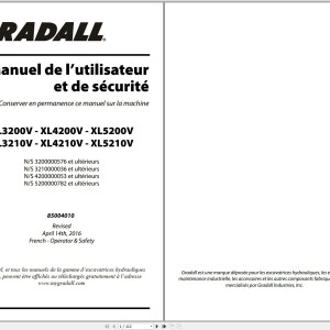Gradall XL5200V Operators Parts Service Manual PDF EN FR