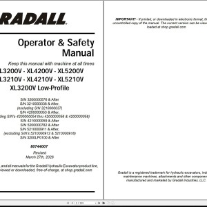 Gradall XL5210V Operators Parts Service Manual PDF EN FR