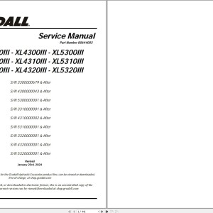 Gradall XL5310III Operators Parts Service Manual PDF