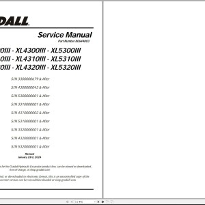 Gradall XL5320III Operators Parts Service Manual PDF