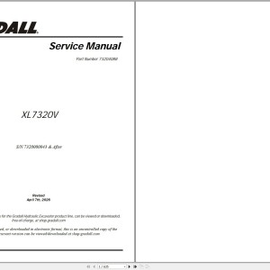 Gradall XL7320V Operators Parts Service Manual PDF
