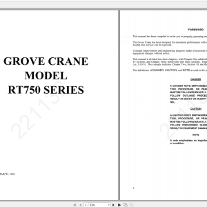 Grove DS350 RT750 RT750E Workshop Manual