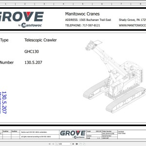Grove GHC130 Parts Manual Electrical Schematics