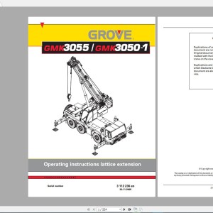 Grove GMK3055 Operating Instruction and Maintenance Manual