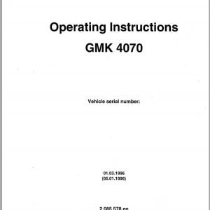 Grove GMK4070 Parts Catalog Operation Manual