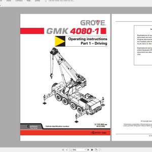 Grove GMK4080 Operating Instruction and Maintenance Manual Parts Manual