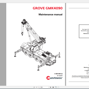 Grove GMK4090 Operating and Maintenance Manual