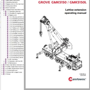 Grove GMK5150L Parts Catalog Schematics Operation and Maintenance Manual