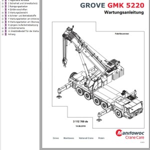 Grove GMK5220 Parts Catalog Schematics Operation and Maintenance Manual