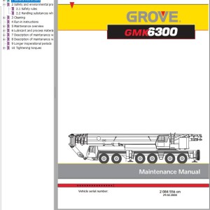 Grove GMK6250 GMK6300 Service Manual Pneumatic and Hydraulic Schematic