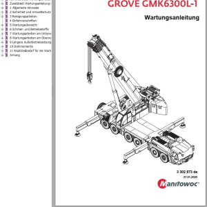 Grove GMK6300L-1 Parts Catalog Schematics Operation and Maintenance Manual