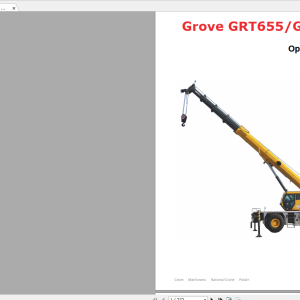 Grove GRT655 GRT655L Operators Manual and Parts List