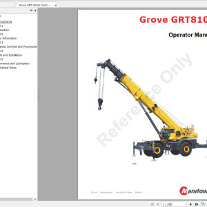 Grove GRT8100 Operators Manual and Service Manual