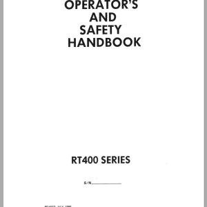 Grove RT400 Hydraulic Schematic Operation Manual