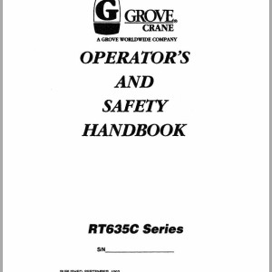 Grove RT635C Parts Catalog Electrical Schematic Operation Manual