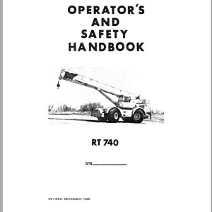 Grove RT740 Parts Operators Manual and Hydraulic Schematic