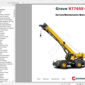 Grove RT765E-2 RT700E4 RT700E-T4W Workshop Manual