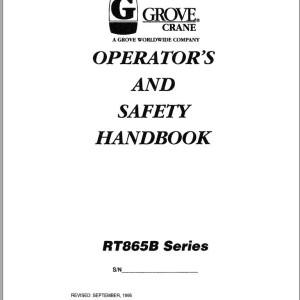 Grove RT865B Operators Manual and Schematic