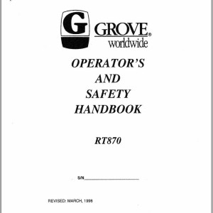 Grove RT870 Parts Catalog and Operators Manual