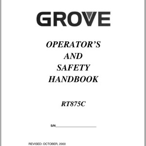 Grove RT875C Operators Manual and Schematic