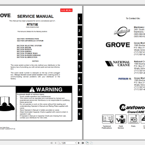 Grove RT875E Service Maintenance Manual