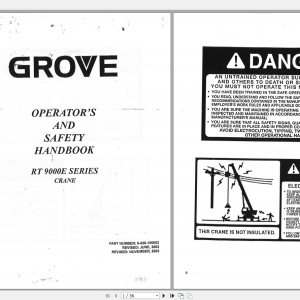 Grove RT9100 RT9000E Operators Manual and Charts