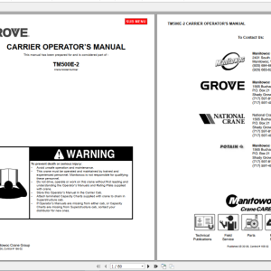 Grove TM500E-2 TMS500E-2 Workshop Manual
