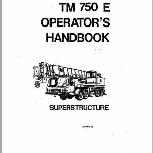 Grove TM750E Operation Manual and Hydraulic Schematic
