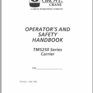 Grove TMS250 Parts Catalog Schematics Operation Manual