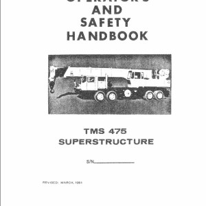 Grove TMS475 Operators Manual and Hydraulic Schematic