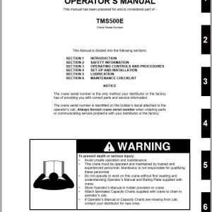 Grove TMS500E Operators Manual and Schematics