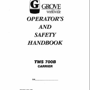 Grove TMS700B Operators Manual and Schematics