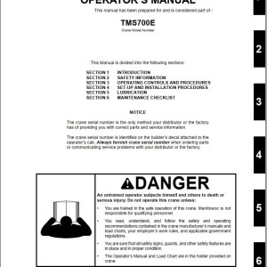 Grove TMS700E Operators Manual and Schematics
